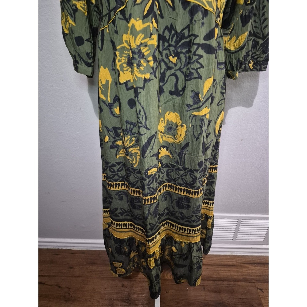 Figueroa & Flower Womens Blue Green Yellow Floral Maxi Dress Sz‎ Med Boho Artsy - Picture 4 of 8